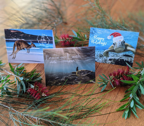 3 pack - Christmas Greeting Cards | Printed on 100% Recycled Paper | Helps Endangered Species