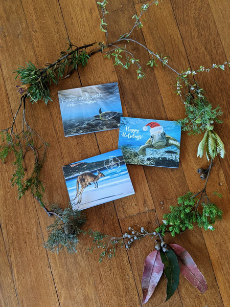 3 pack - Christmas Greeting Cards | Printed on 100% Recycled Paper | Helps Endangered Species