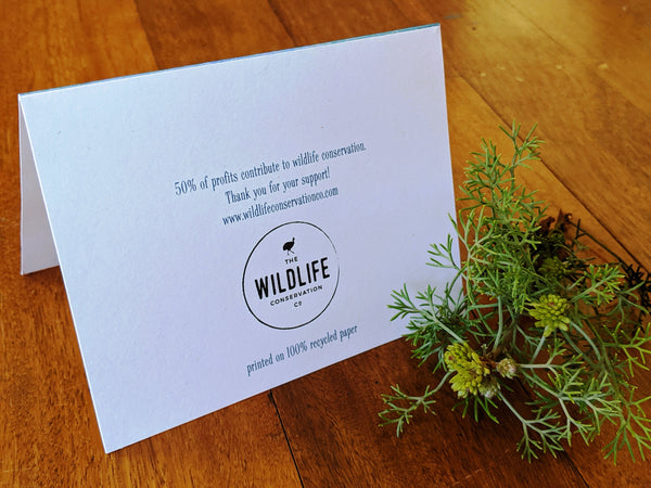 3 pack - Christmas Greeting Cards | Printed on 100% Recycled Paper | Helps Endangered Species